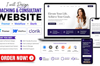 design framer webflow dorik coaching website consultant booking website
