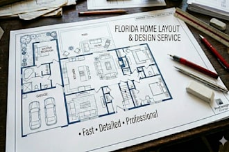 create florida home remodel floor plans, interior, exterior layout drawings fast