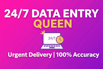 do urgent data entry , excel data processing , fast typing