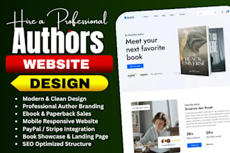design aclean author website and ebook website that helps you sell more books
