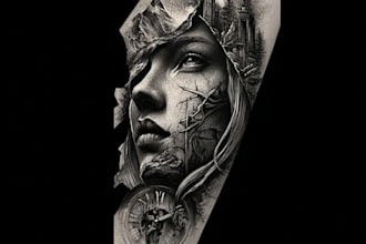 draw design for tattoo studio and tattoo artist