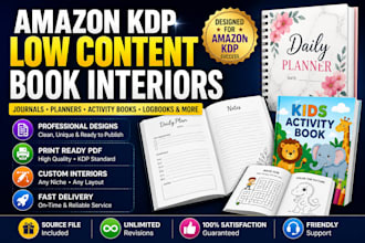 design amazon KDP low content book interiors