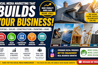 do roofing social media marketing solar, construction, painting, hvac management
