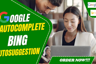 google autocomplete, bing, keyword research for website ranking