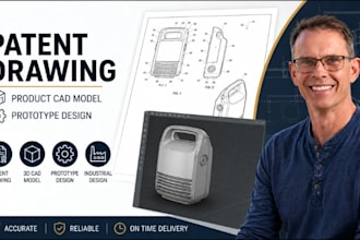 design patent drawing, product cad model, prototype design service