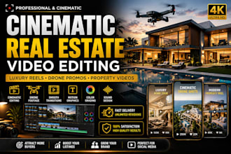 edit cinematic real estate reels drone promos and luxury property videos