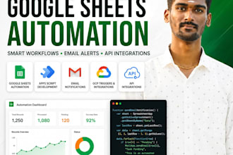 develop google apps script automation for sheets emails and workflows