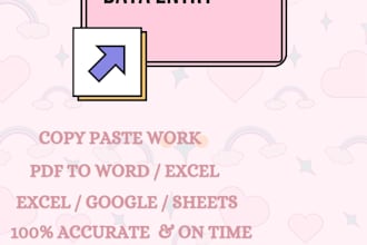 do fast and accurate data entry, copy paste and excel work