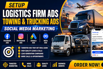 setup logistics firm ads towing trucking ads logistics social media marketing