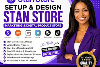 setup stan store, stan store marketing, digital products, payhip and beacons ai