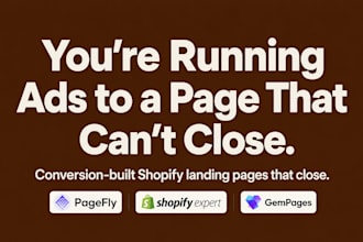 design shopify landing page for product using pagefly and gempage that converts