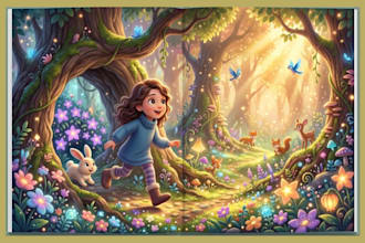 design children story book interior illustration with page layout