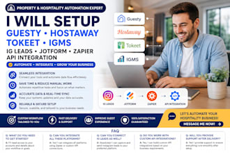 guesty hostaway sabeeapp tokeet igms fb ig leads jotform zapier api integration