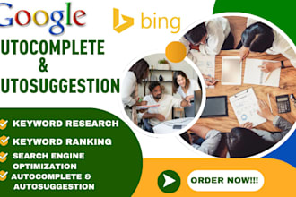 google SEO keyword research ranking go0gle autocomplete, bing