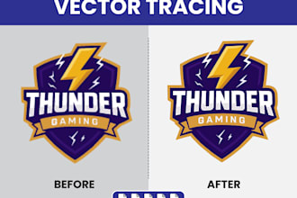 do professional vector tracing, redraw logo, or ai art to vector