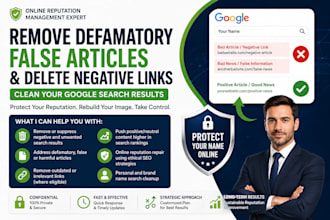 takedown defaming false article news delete negative links on google search