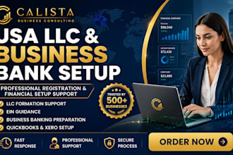 assist with USA bank creation, llc registration and business bank account setup