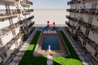 do 3d architectural modeling and enscape rendering