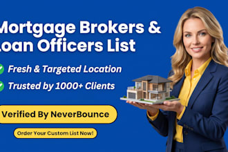 provide exclude verified mortgage brokers leads and loan officers list