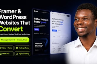 design a profitable framer website, figma to framer and hostinger wordpress site