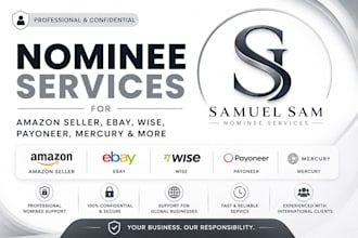 be nominee for amazon seller, ebay, wise, payonee, mecury