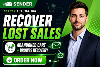 setup sender ecommerce automation abandoned cart browse abandonment workflow