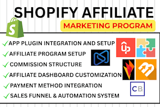 setup sales shopify affiliate marketing program using awin, uppromote, clickbank