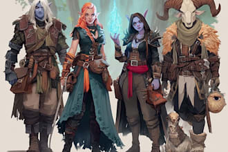 draw a dnd character or dnd party art