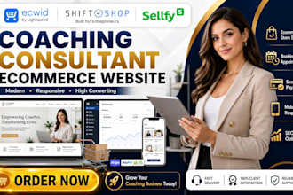 create ecwid shift4shop or sellfy coaching consultant ecommerce website