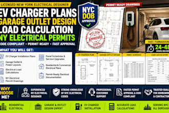 design ev charger plans garage outlet design, load calc ny electrical permits