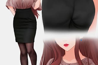 draw character design sheet in anime style