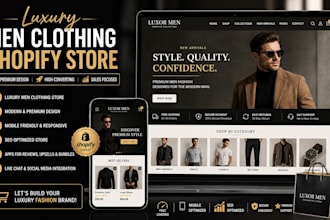 do luxury men clothing shopify store, men clothing shopify store design
