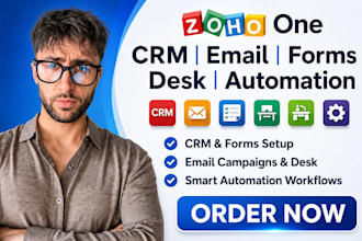 setup zoho CRM, zoho one, zoho books, zoho campaign, zoho flow site, form email