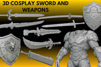create 3d cosplay sword cosplay armor 3d  props weapons anime sword for 3d print