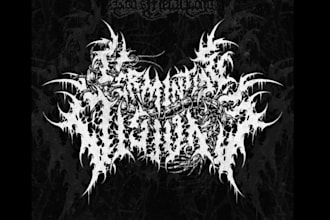 do custom black metal logo design with unique artwork