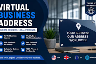 provide verified virtual business address or physical office address worldwide