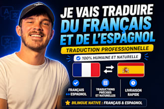 translate your novel from spanish to french, spanish to french translation