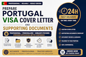 prepare portugal visa cover letter and supporting documents in 24hrs