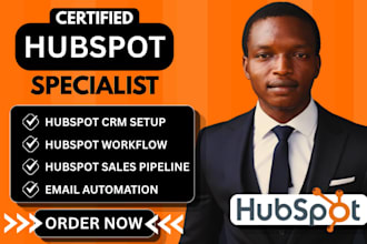 setup hubspot CRM, hubspot workflow and automation, sale pipeline, email, form