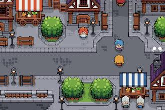create top down pixel art tileset map rpg game sprite sheets indie game 2d game