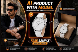 do ai product photography, product video ads, and product design with model