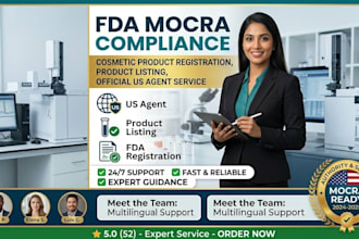 do fda mocra cosmetic registration, product listing, and US agent service