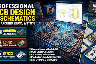 create arduino, esp32, stm32 pcb design and schematics