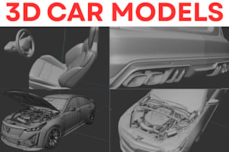 do 3d car models, 3d vehicle design, suvs, automotive body kits and stl printing