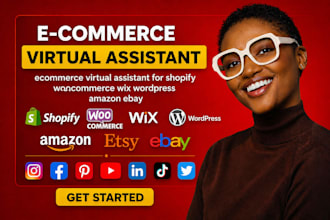 ecommerce virtual assistant for shopify woocommerce wix wordpress amazon ebay