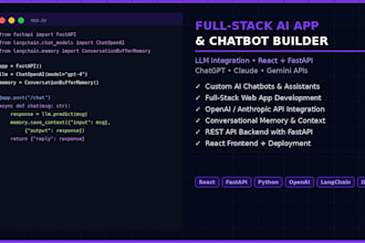 build a custom ai app or chatbot with llm and API integration