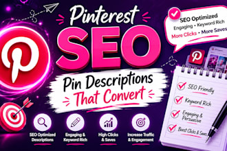 write SEO optimized pinterest pin description for your business