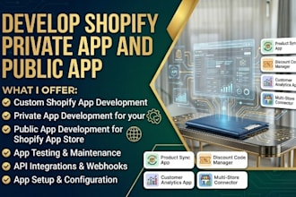 develop a custom shopify private app and public app for your store
