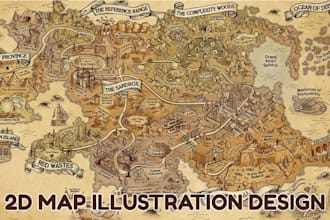 design custom map illustration fantasy rpg map cartography map illustration