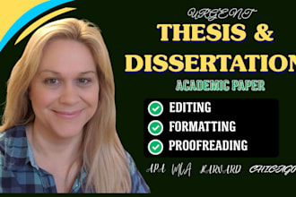 professionally proofread, format and edit dissertation and thesis apa mla paper